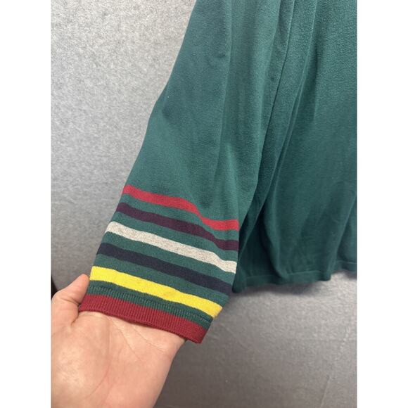 Tommy Hilfiger Womens Sweater Top V-Neck Green Colorful Long Sleeve Size 2X NWT - Picture 2 of 8
